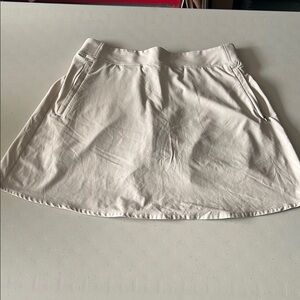 Beige A-Line Skirt with Pocket